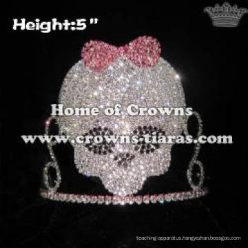 Skull Crowns With Pink Bowknot